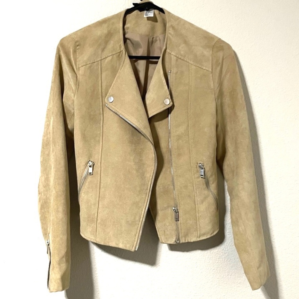 H&M Suede Moto Jacket Size 4 - Picture 3 of 9